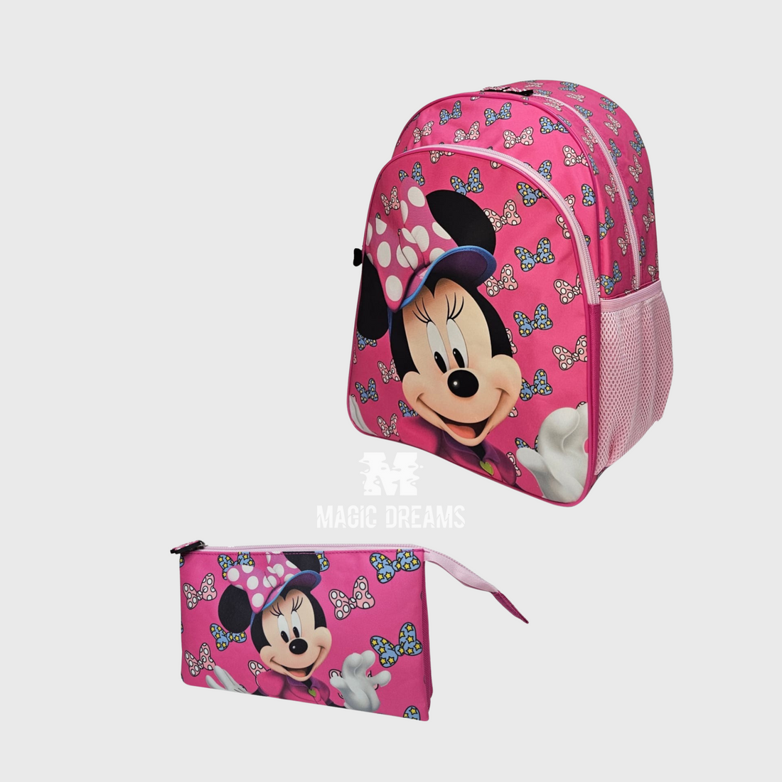 Conjunto Escolar Mochila Minnie + Estojo Triplo