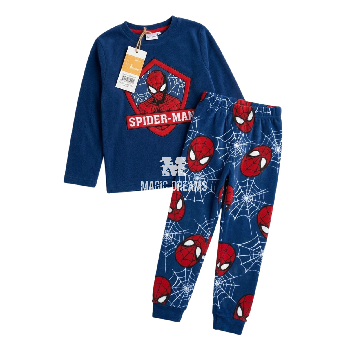 Pijama Coralina Longo Spiderman para Menino 4-8 anos