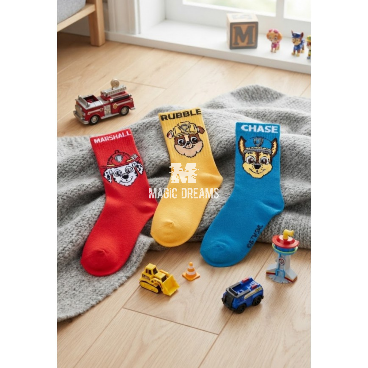 Set de 3 Meias Patrulha Pata Paw Patrol - Modelo Sortido