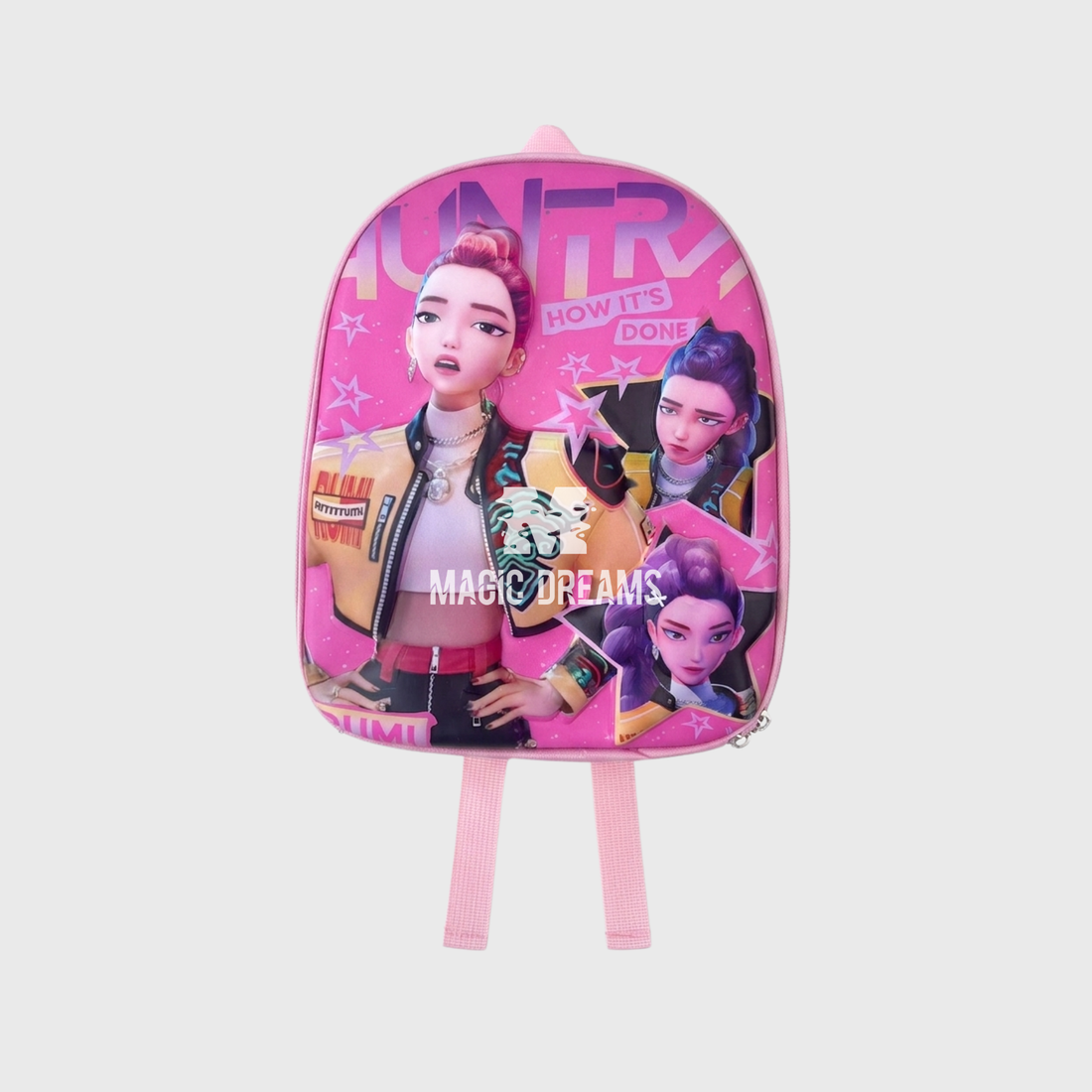 Mochila Pré-Escolar 3D Rumi Huntrix K-Pop Demon Hunters 30cm