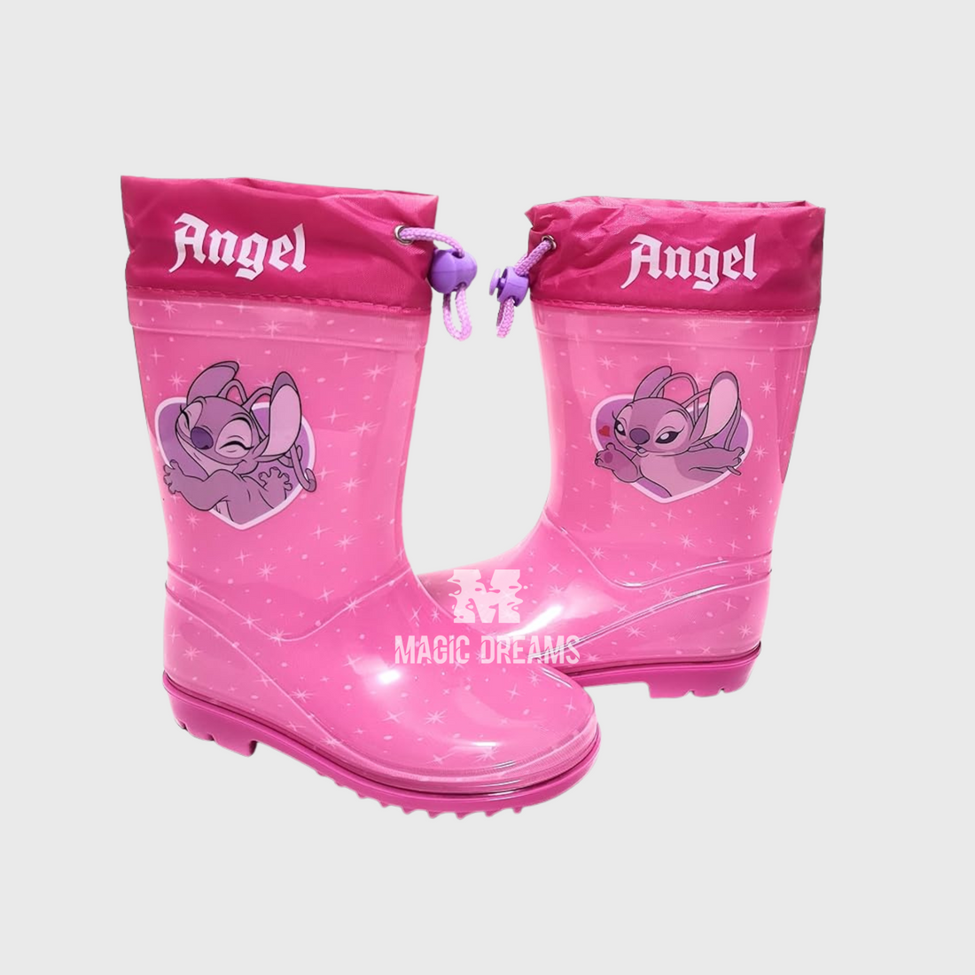 Galochas Stitch &amp; Angel em PVC