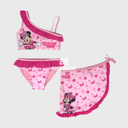 Conjunto de Biquini com Saia Minnie Mouse