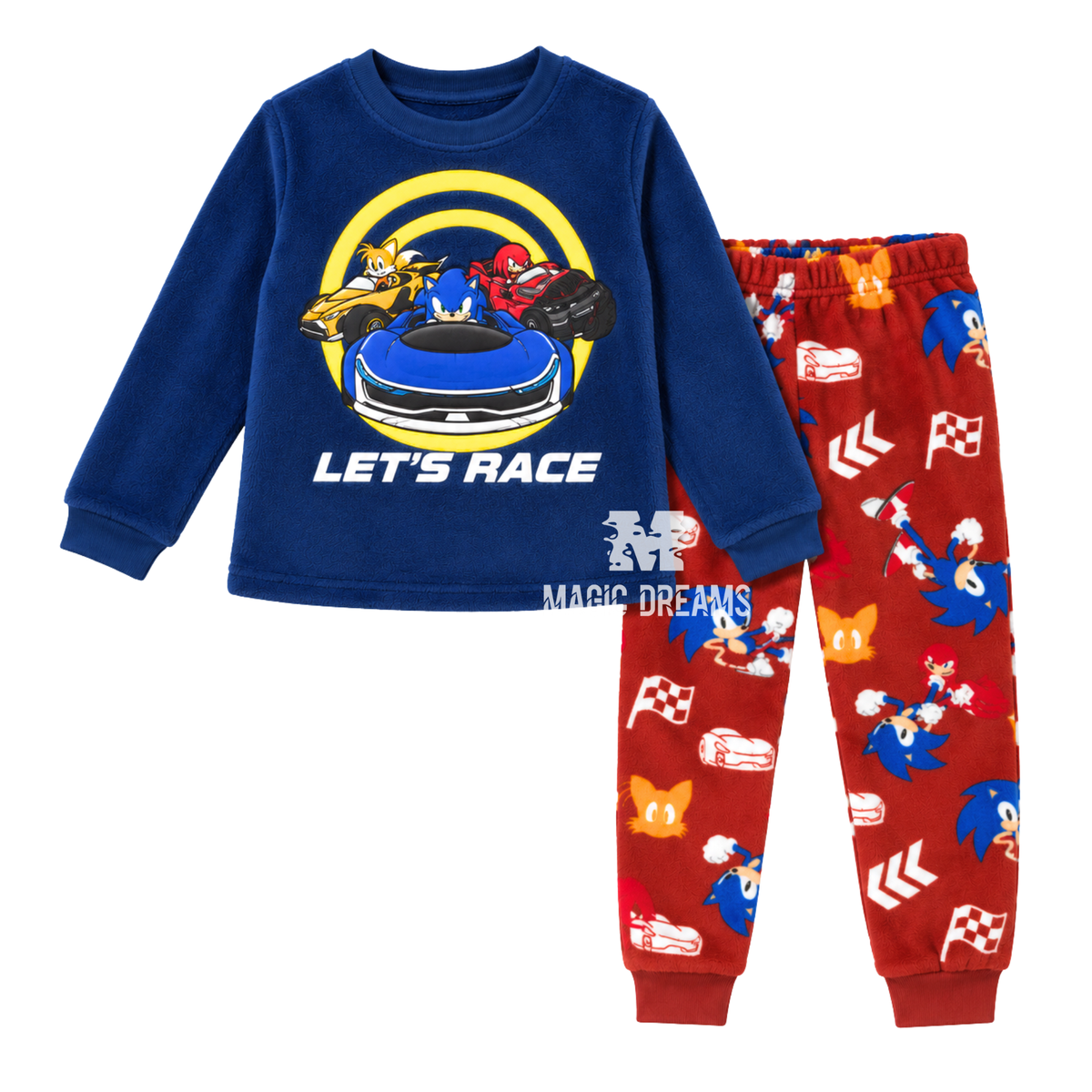 Pijama Coralina Longo Infantil Sonic 4-8 anos