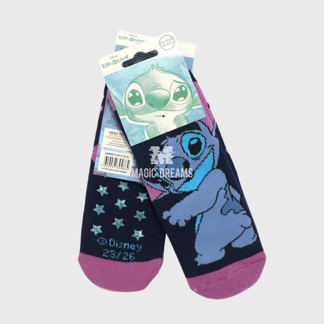 Par de Meias Lilo &amp; Stitch Azul Escuro Antiderrapantes
