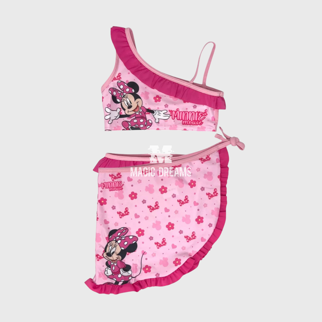 Conjunto de Biquini com Saia Minnie Mouse