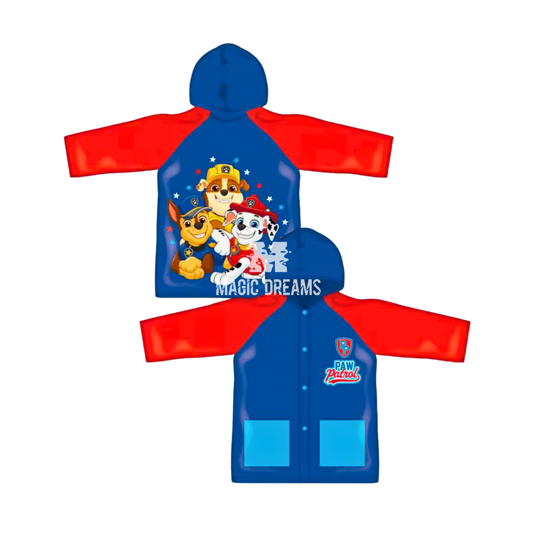 Capa de Chuva PVC com Capuz Patrulha Pata 2-6 anos