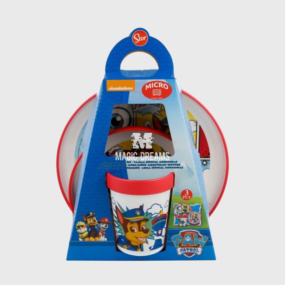 Conjunto de Refeição Antideslizante Premium Bicolor 3 Peças Patrulha Pata Comic