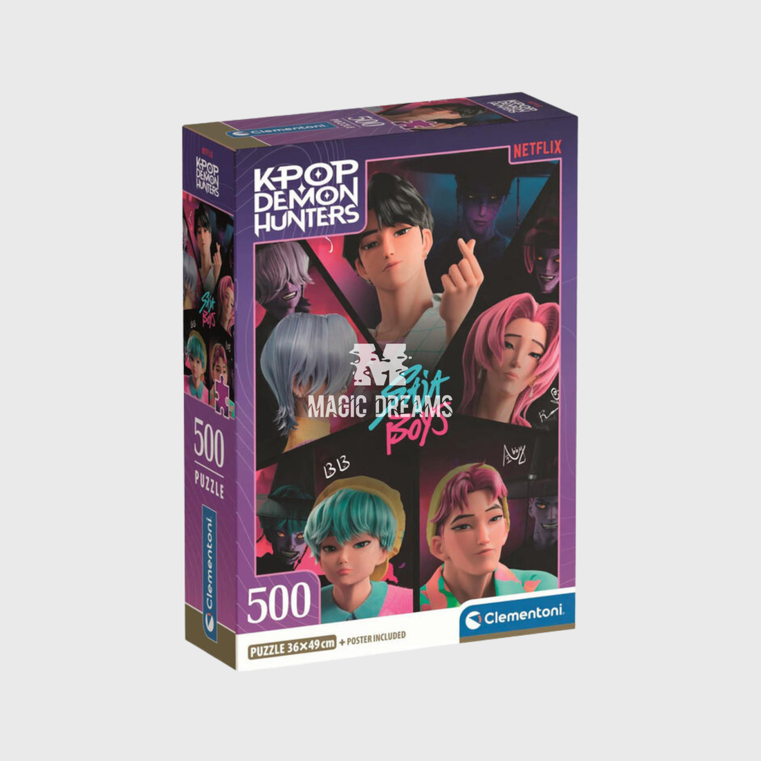 Puzzle + Poster Incluído Saja Boys K-Pop Demon Hunters 500 Peças
