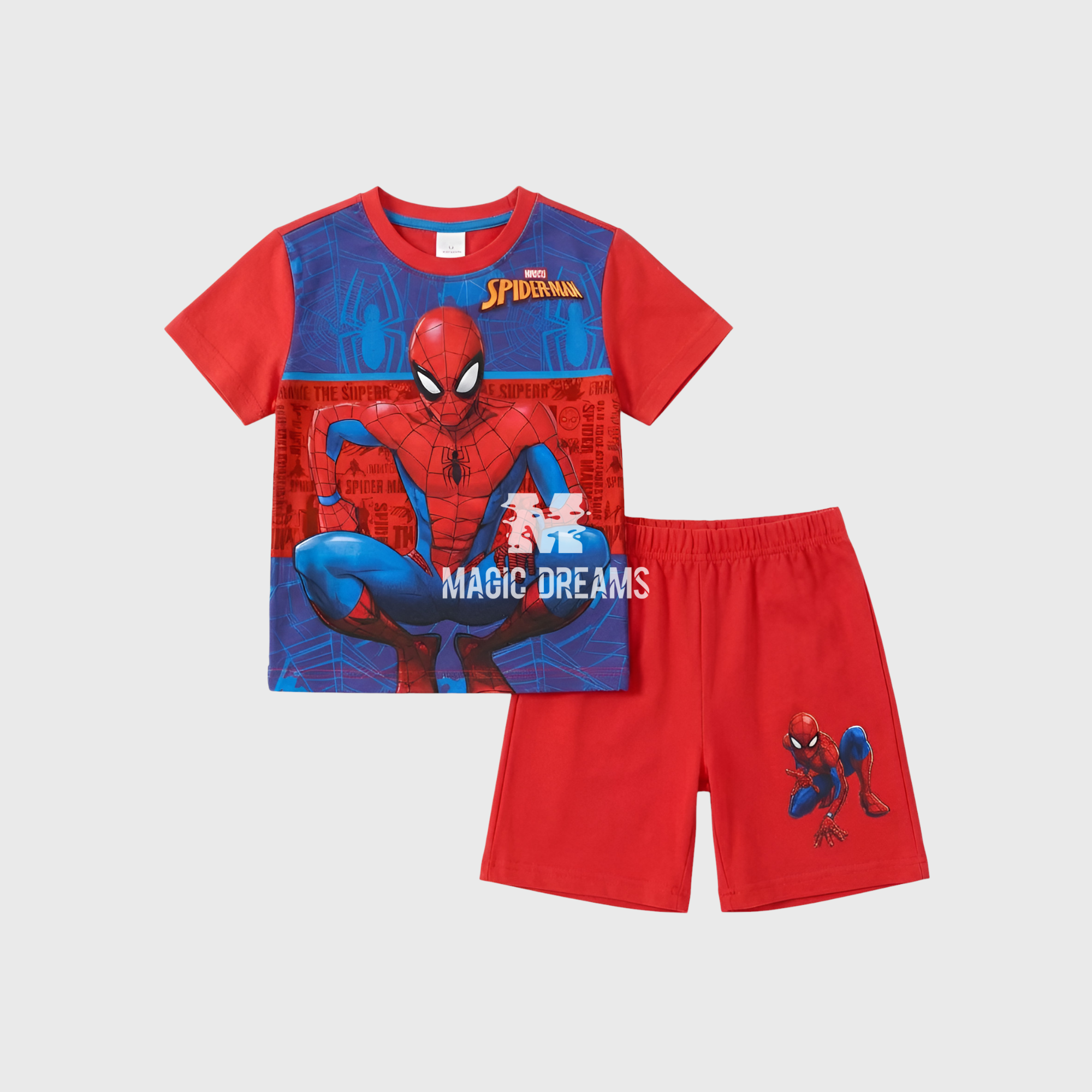Pijama de Verão T-shirt + Calção Spiderman Marvel Cor Sortida
