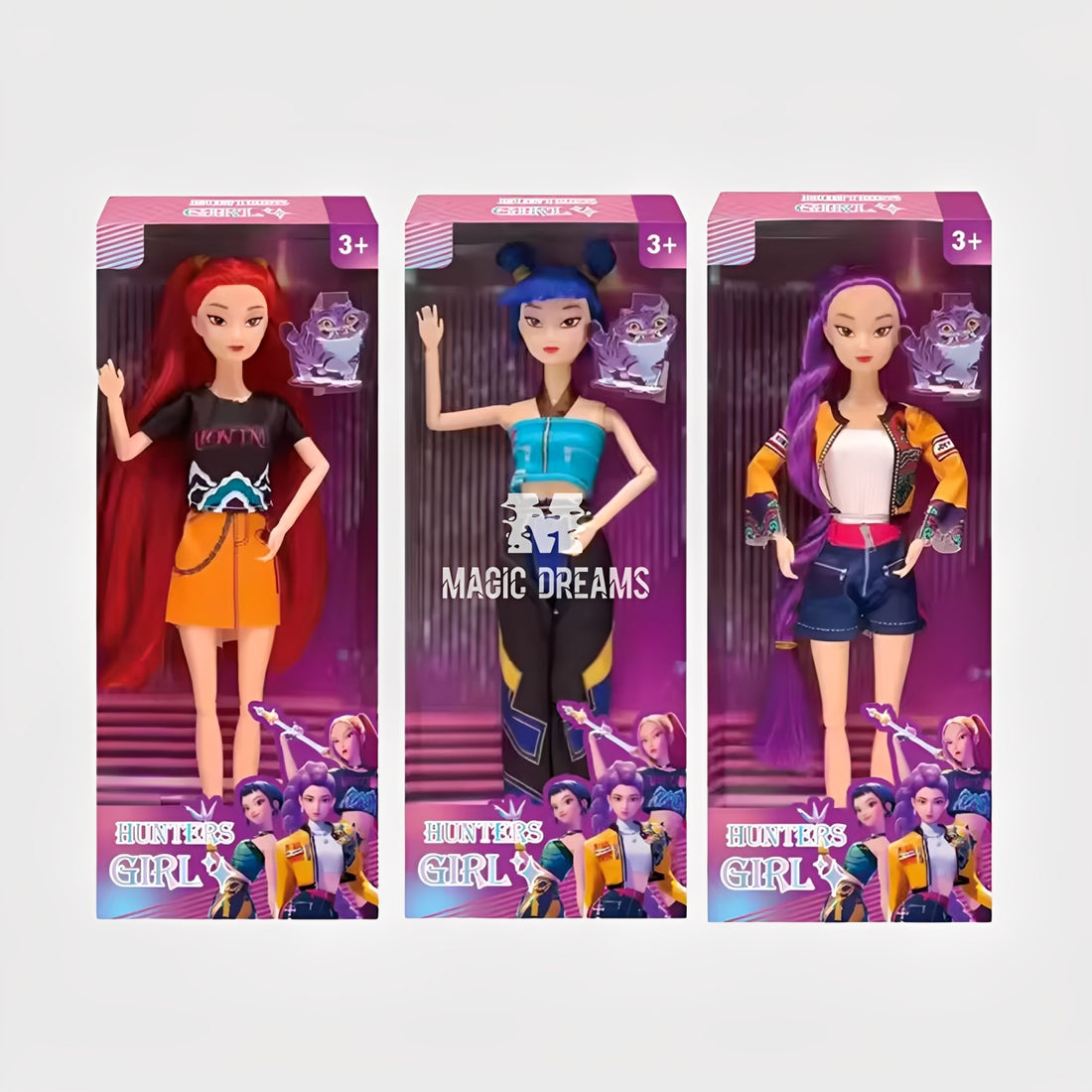 Bonecas de Vinil K-Pop Guerreiras 3+