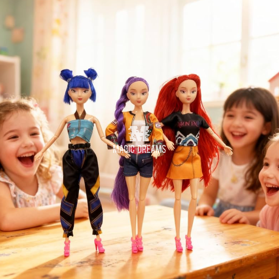 Bonecas Articuladas Guerreiras K Pop Efeito Surpresa com Música e Luz