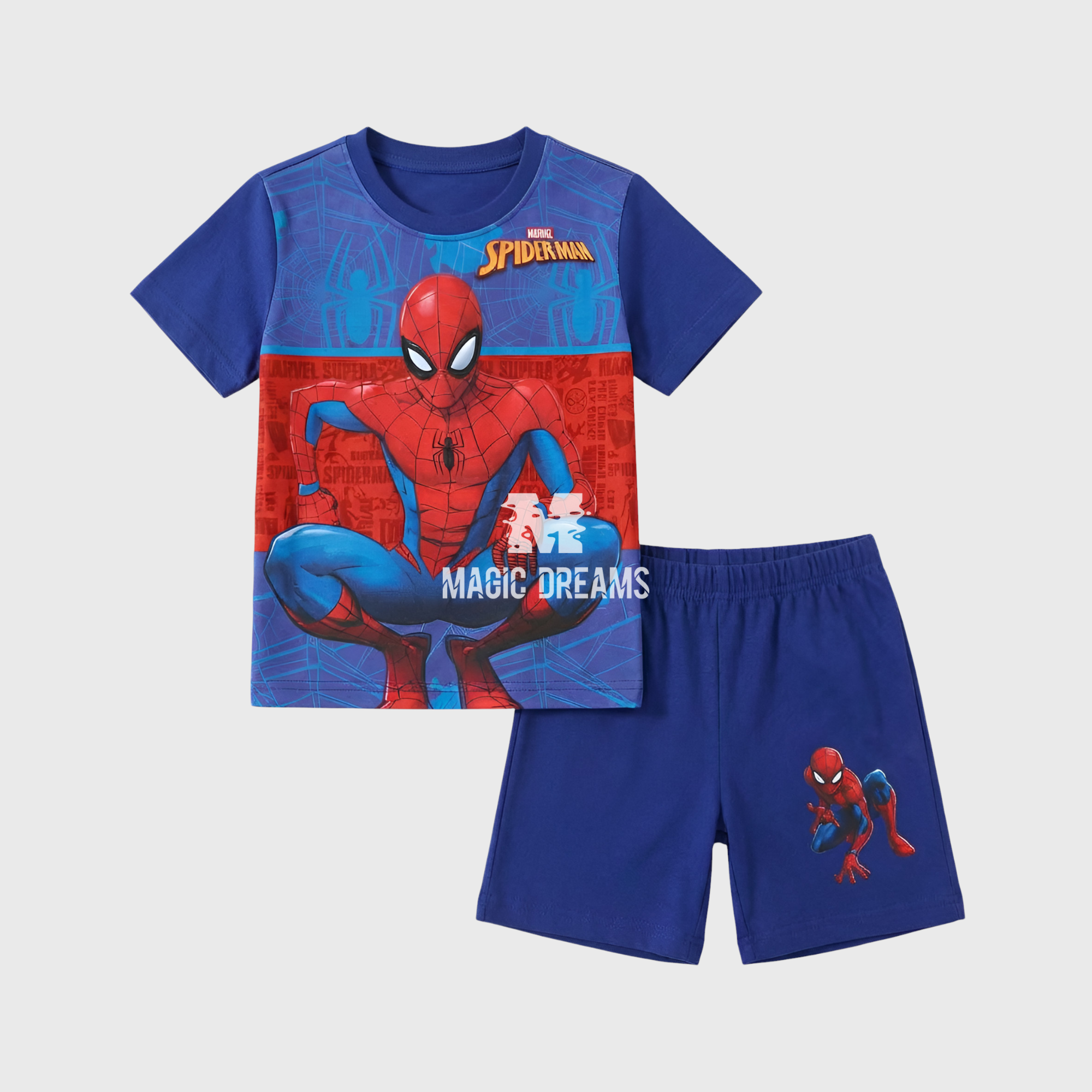 Pijama de Verão T-shirt + Calção Spiderman Marvel Cor Sortida