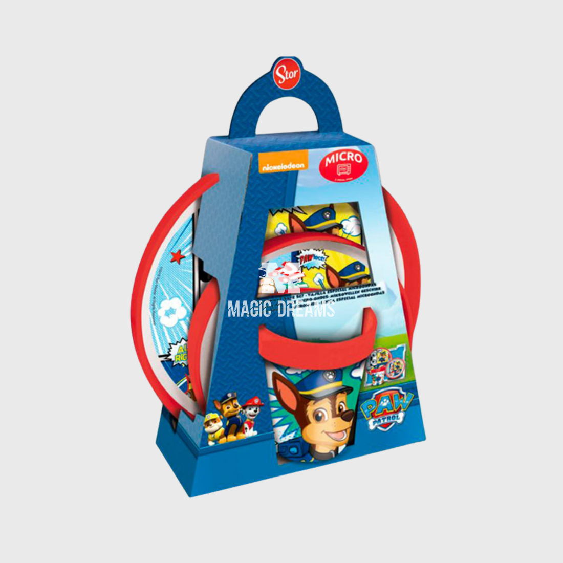 Conjunto de Refeição Antideslizante Premium Bicolor 3 Peças Patrulha Pata Comic