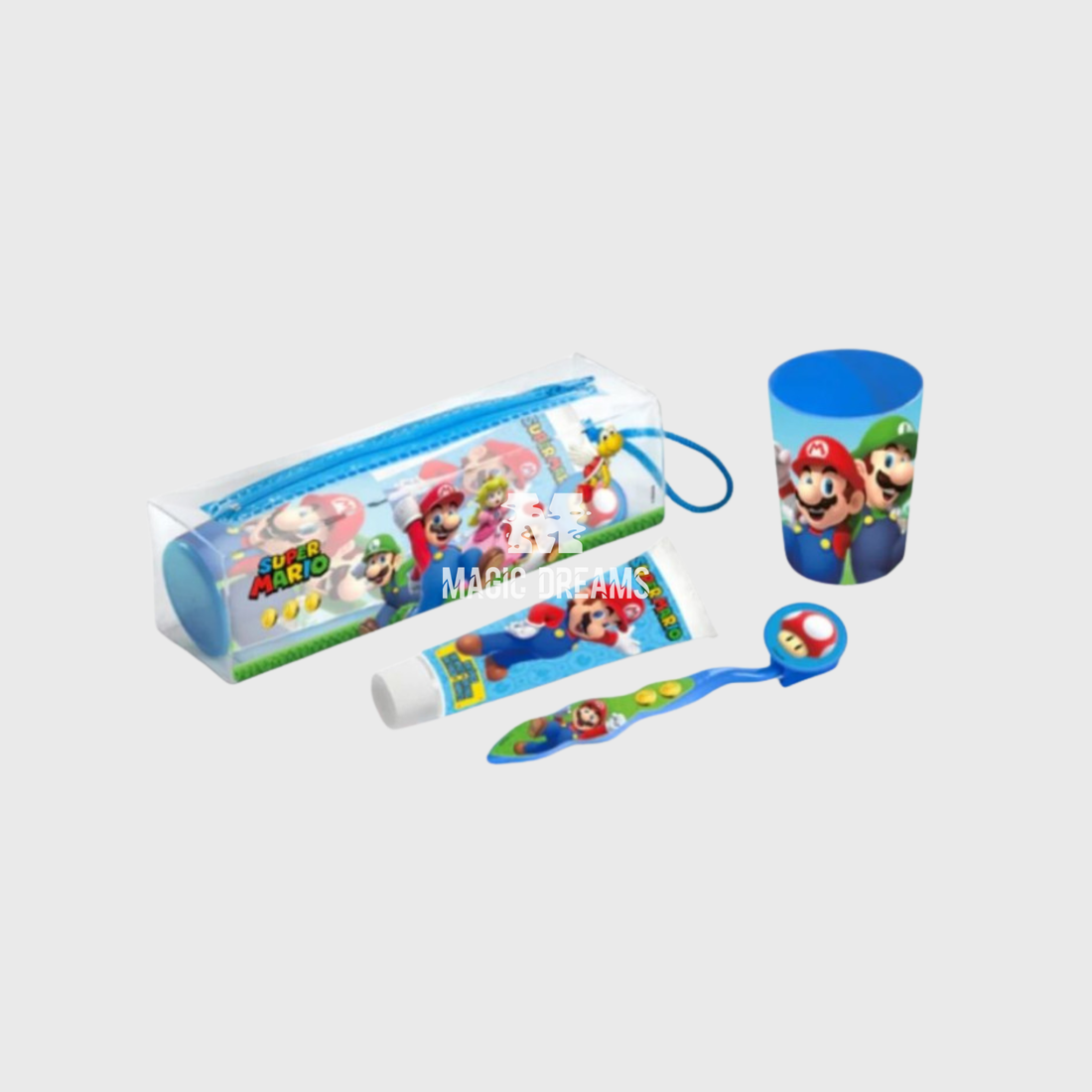 Necessaire de Higiene do Super Mario com Porta-Escova Dentes