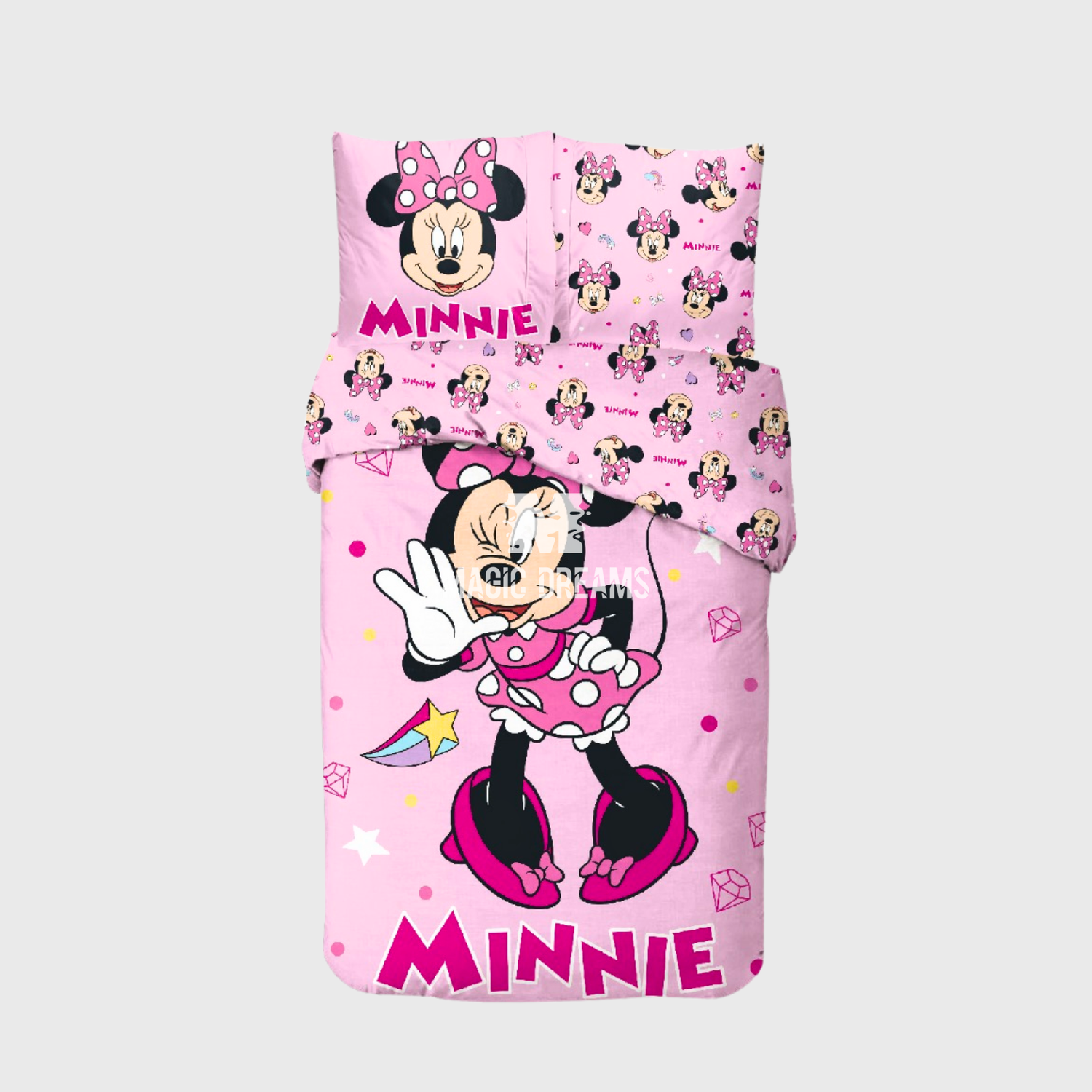 Capa de Edredão e Fronha Minnie Mouse