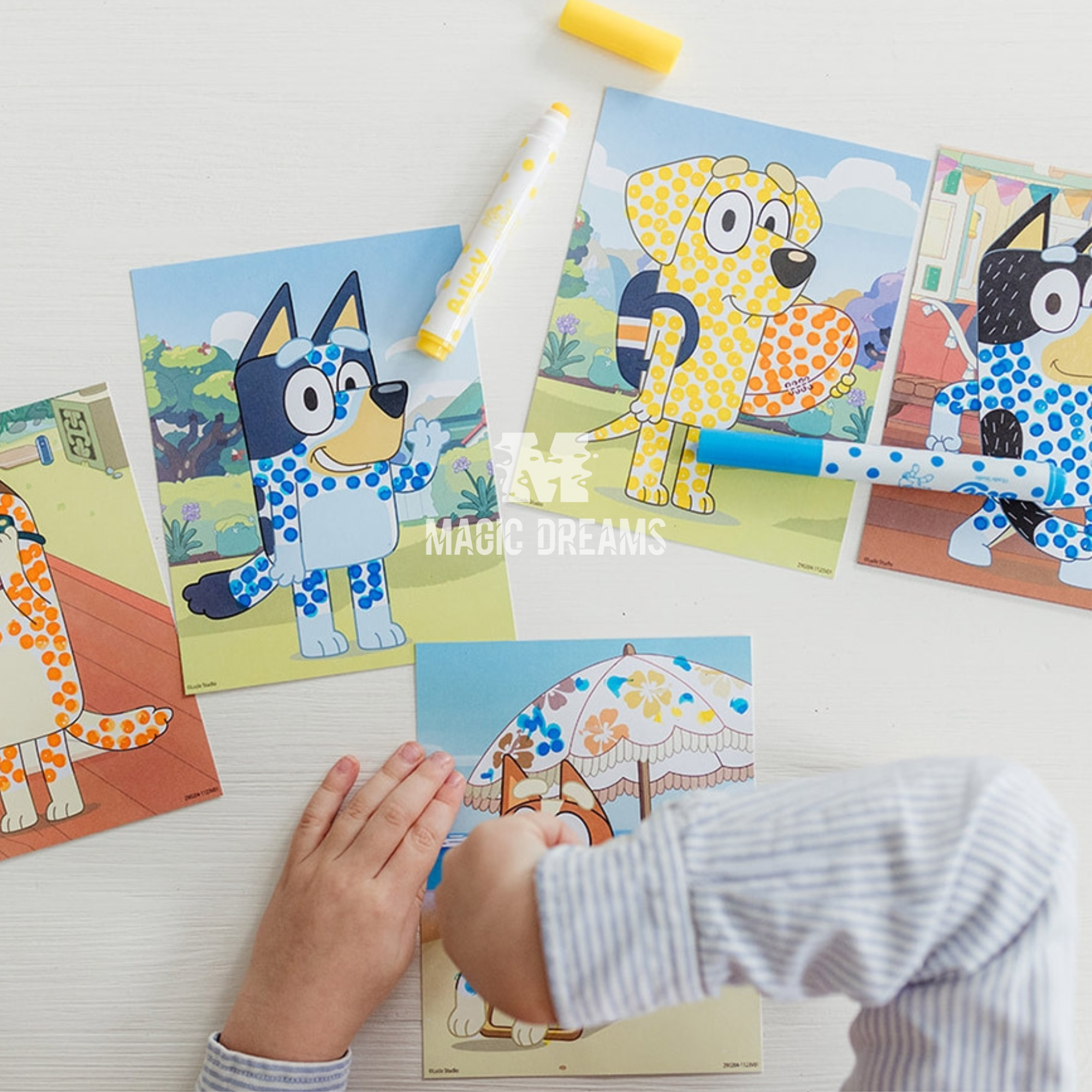 Set de Papelaria Carimbos e Colorir Totum Bluey com Moldes