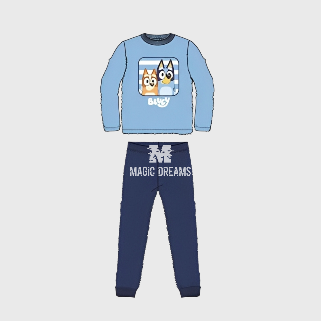 Pijama em Coralina Bluey e Bingo 3-6 anos