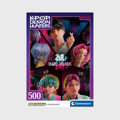 Puzzle + Poster Incluído Saja Boys K-Pop Demon Hunters 500 Peças