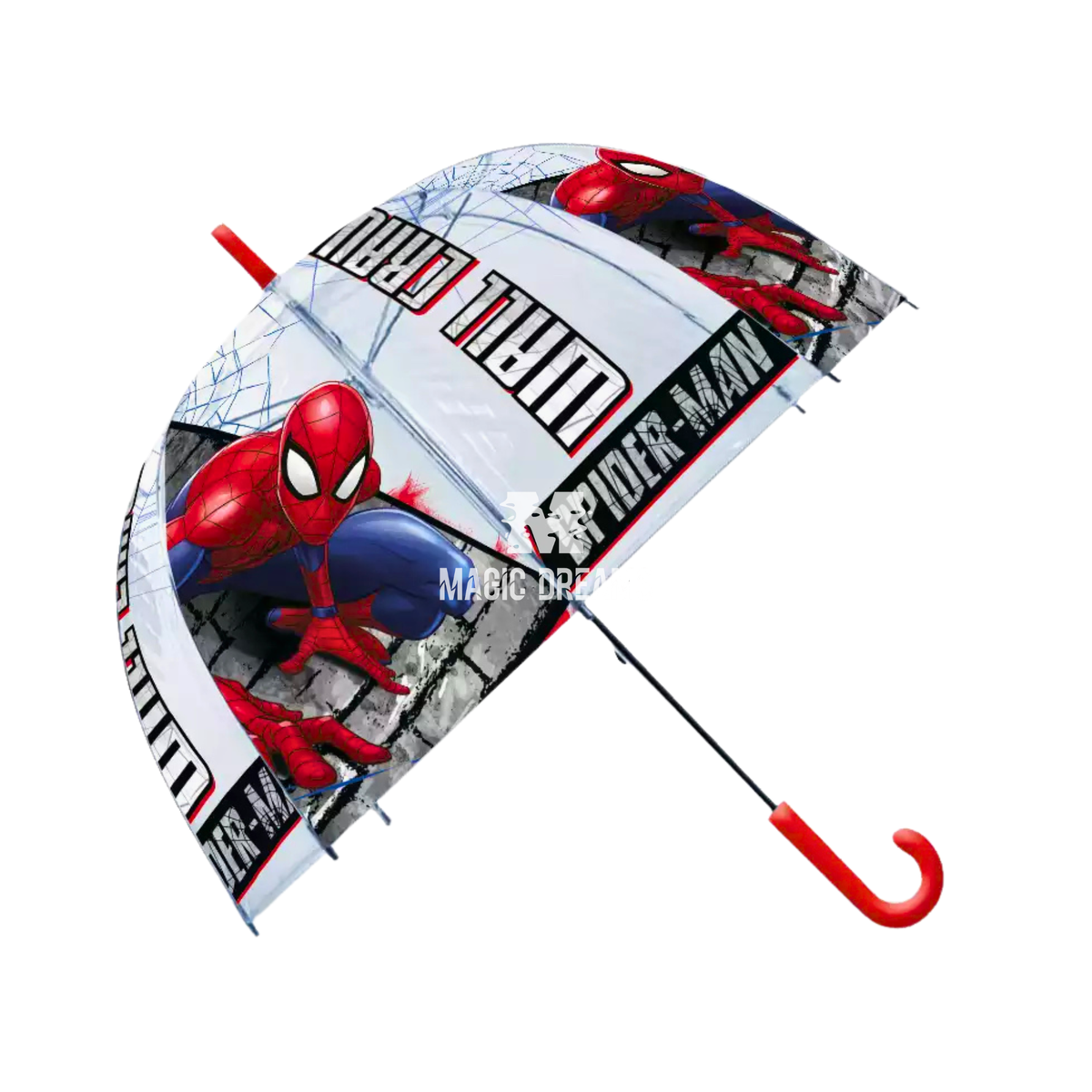 Guarda Chuva Transparente Manual Spiderman 46cm