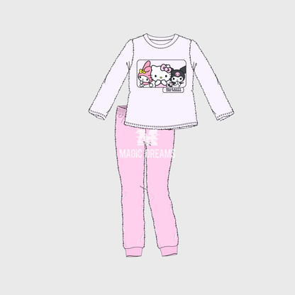 Pijama Longo Coralina Kuromi 6-12 anos