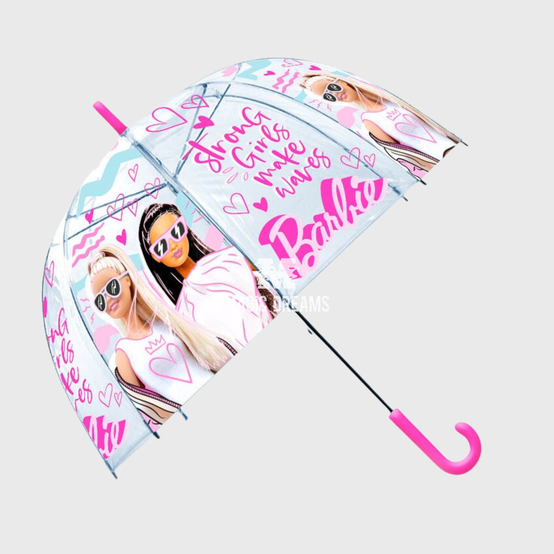 Guarda Chuva Manual Transparente Barbie 46cm