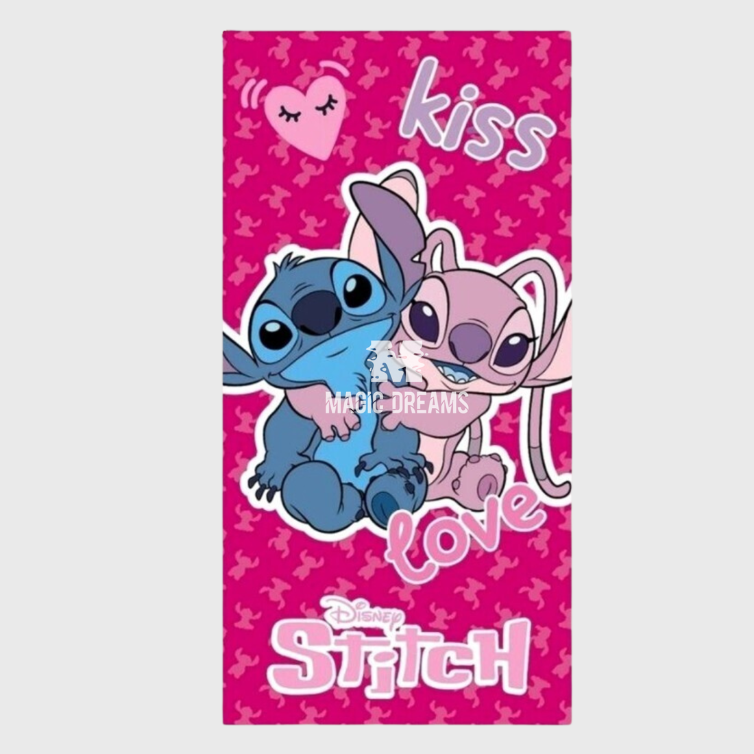 Toalha de Praia Microfibra Stitch &amp; Angel Disney 70x140cm