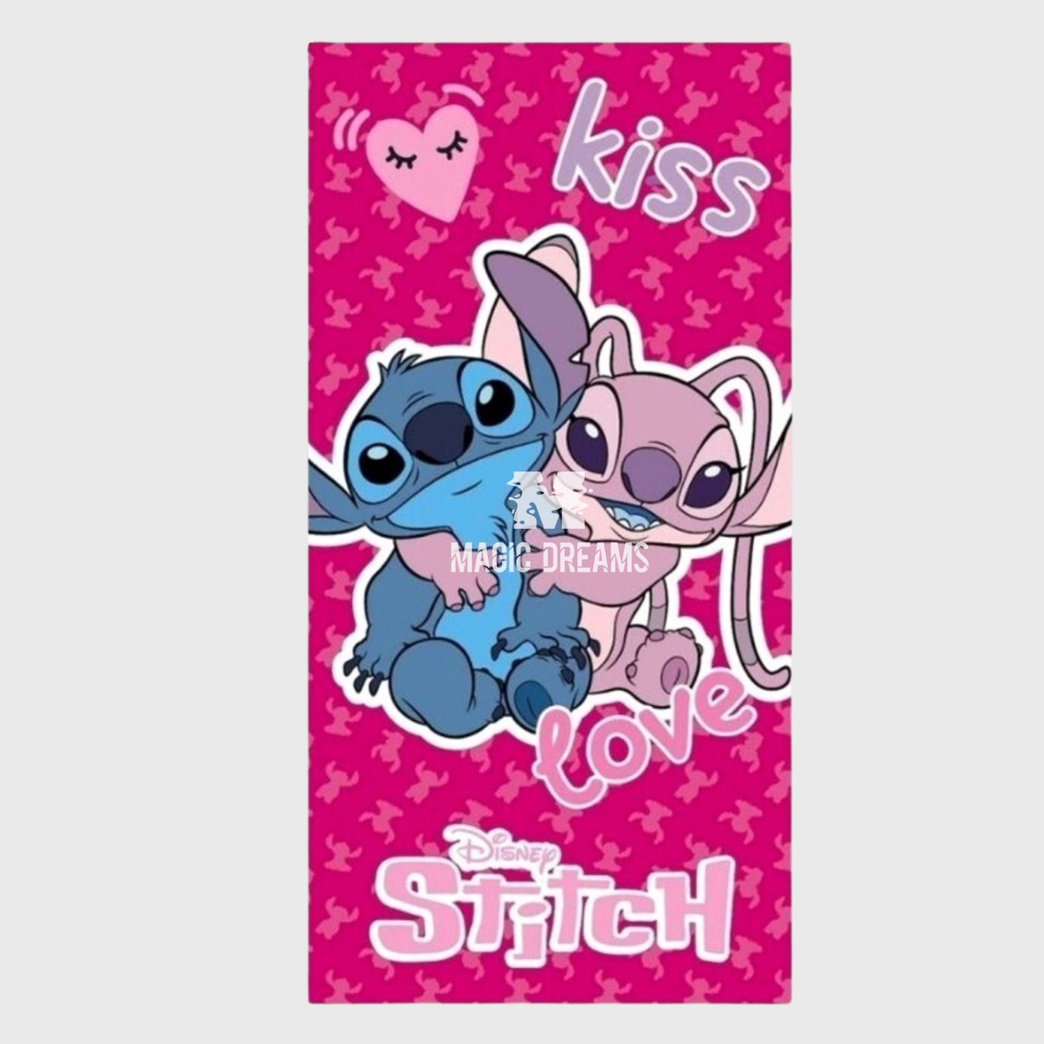 Toalha de Praia Microfibra Stitch &amp; Angel Disney 70x140cm