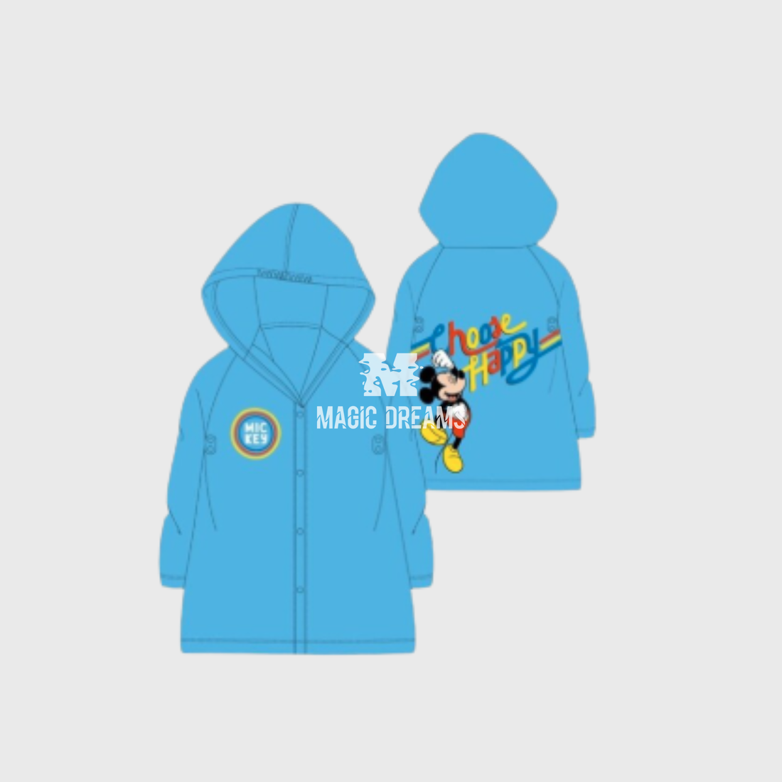 Capa de Chuva Impermeável Mickey Azul 7/8A