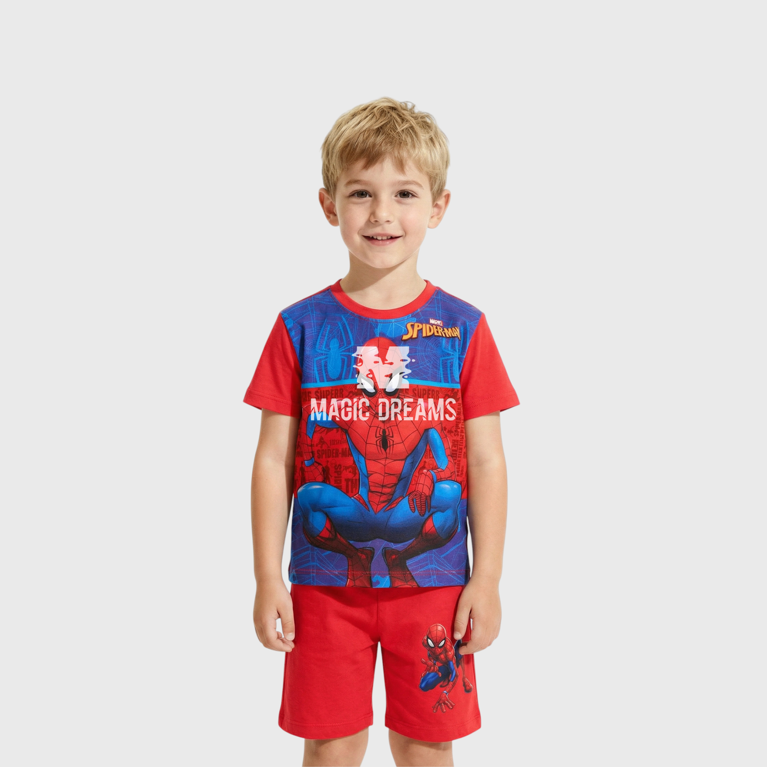 Pijama de Verão T-shirt + Calção Spiderman Marvel Cor Sortida