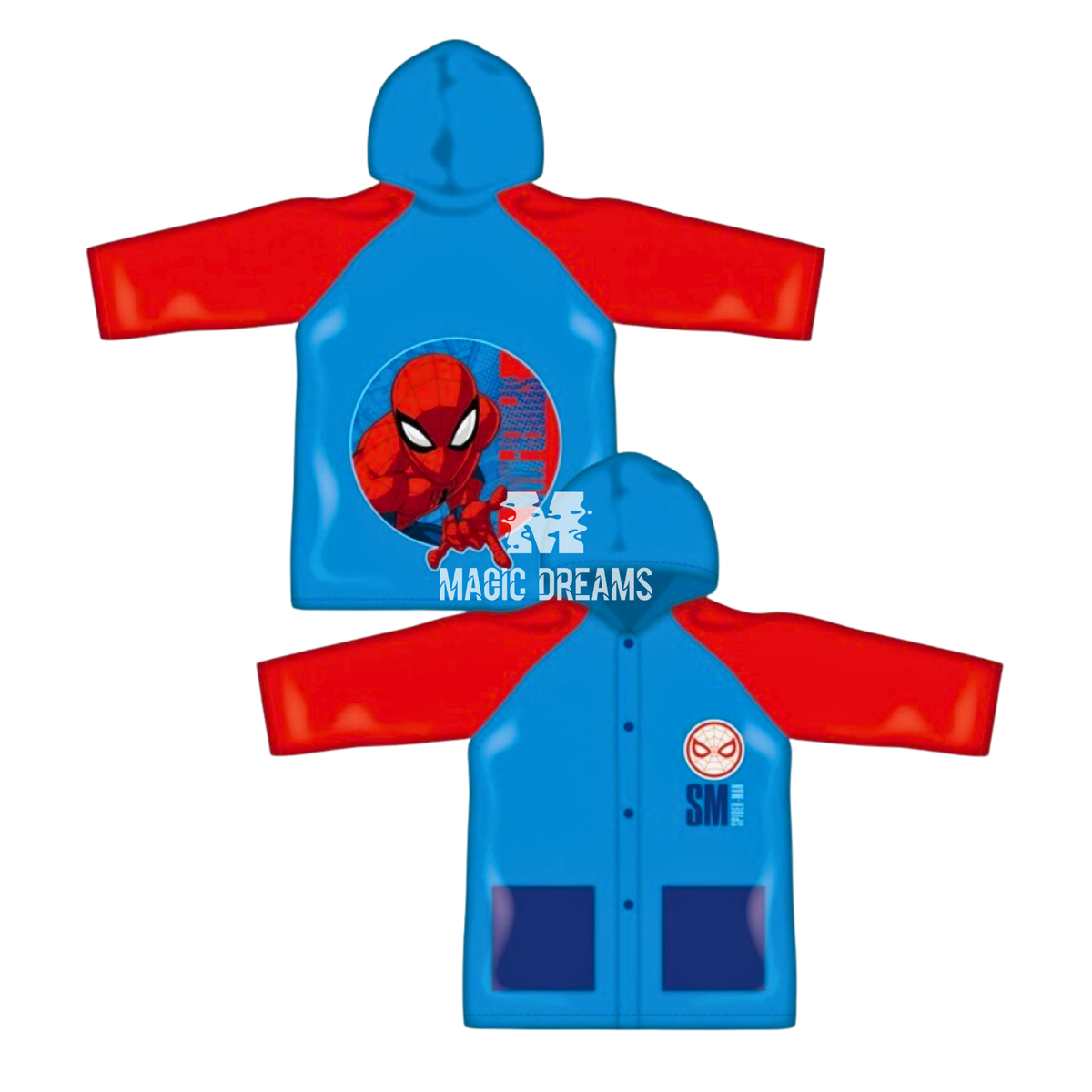 Capa de Chuva Spiderman com Capuz 2-6 Anos