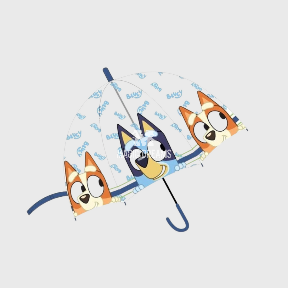 Guarda Chuva Bluey e Bingo Transparente Automático 48cm