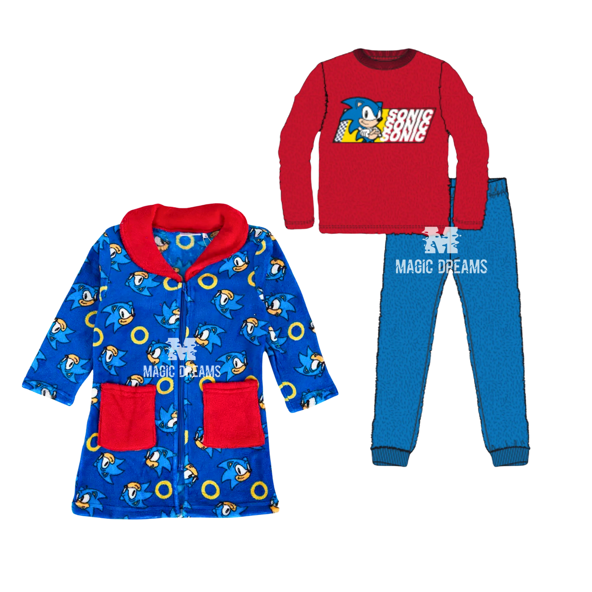 Box Dia do Pijama - Pijama em Coralina + Robe em Coralina Sonic