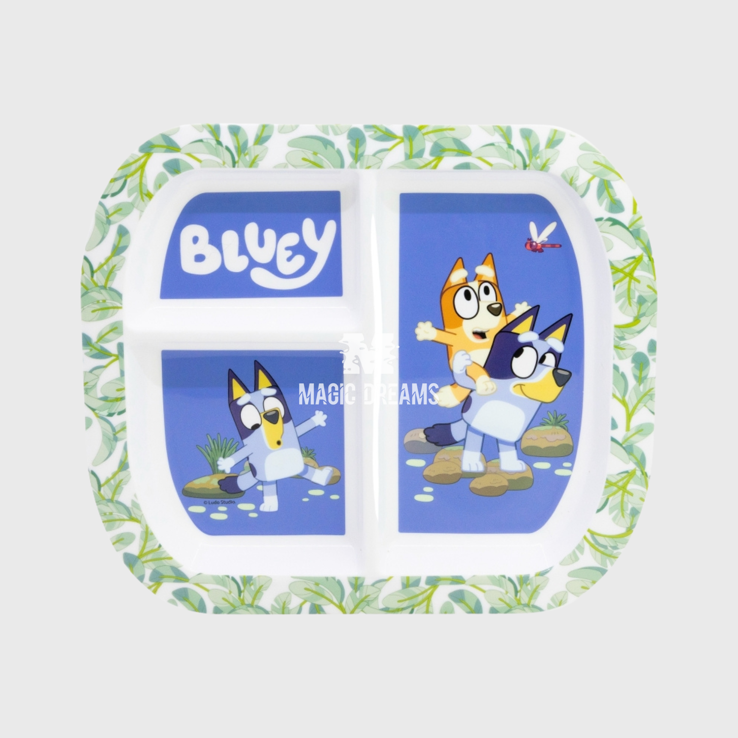 Prato Retangular Dividido Bluey