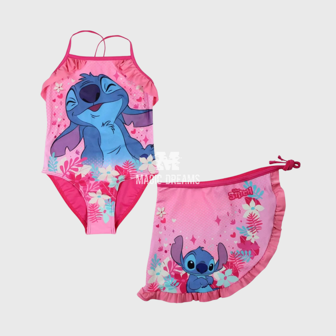 Fato de banho com Saia Stitch Rosa