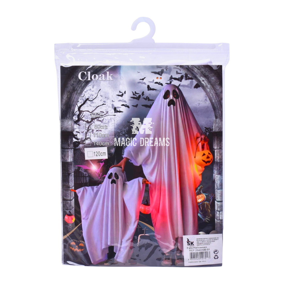 Fato Halloween Fantasma Infantil 80cm