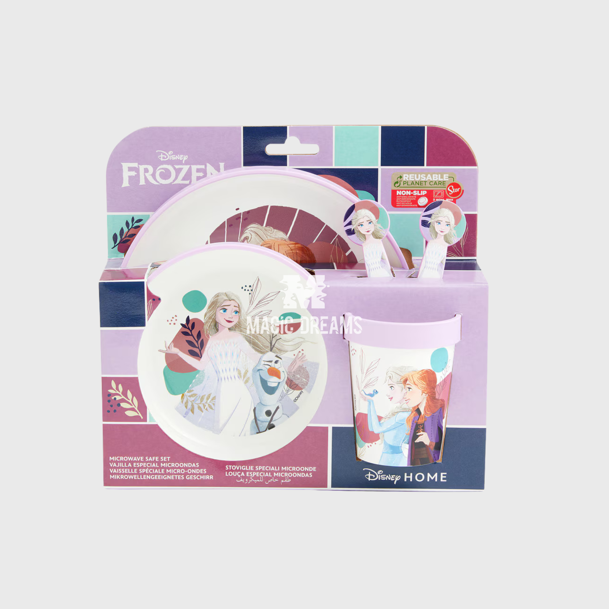 Conjunto de Refeição 5 Peças Antiderrapante Frozen