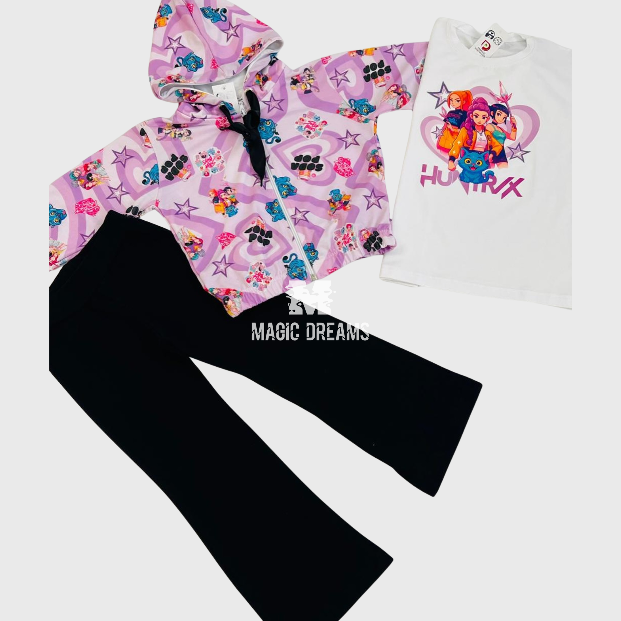 Fato de Treino Primavera/Verão Casaco, Calça e T-shirt Guerreiras do K-Pop