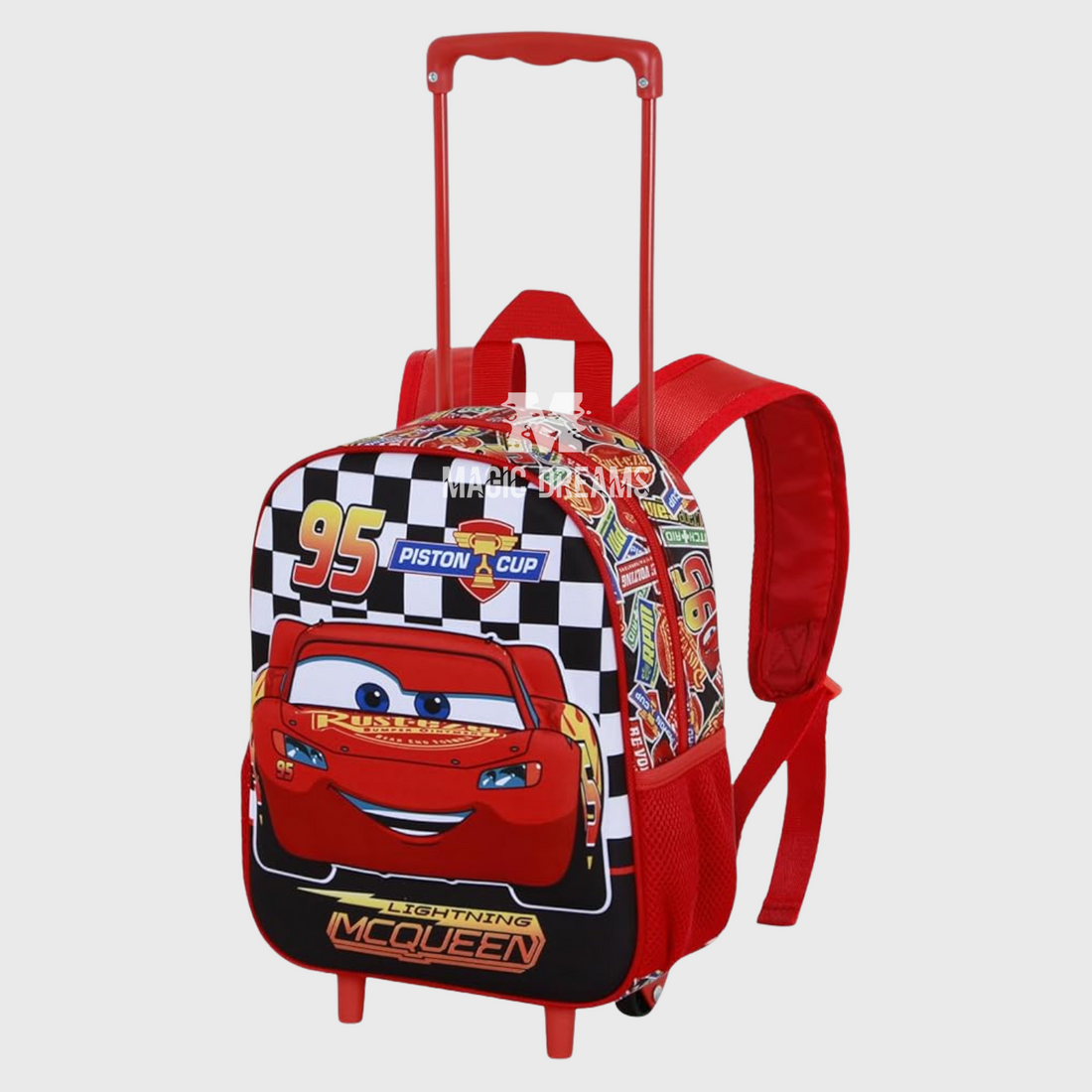 Mochila Pré-Escolar Trolley Cars 3D 32cm Racer