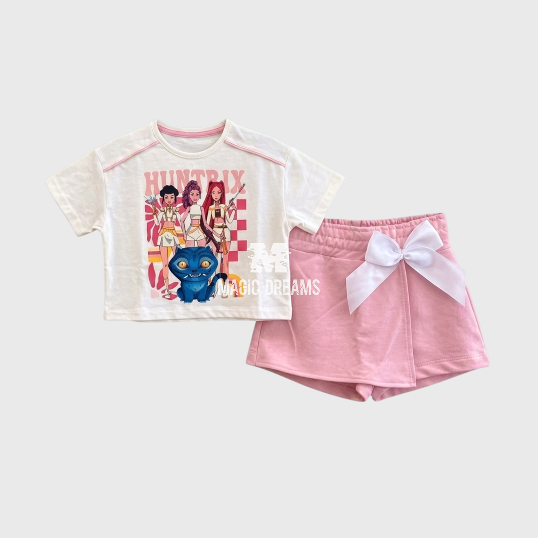 Conjunto T-Shirt e Saia-Calção de Verão Guerreiras do K-Pop Demon Hunters Huntrix