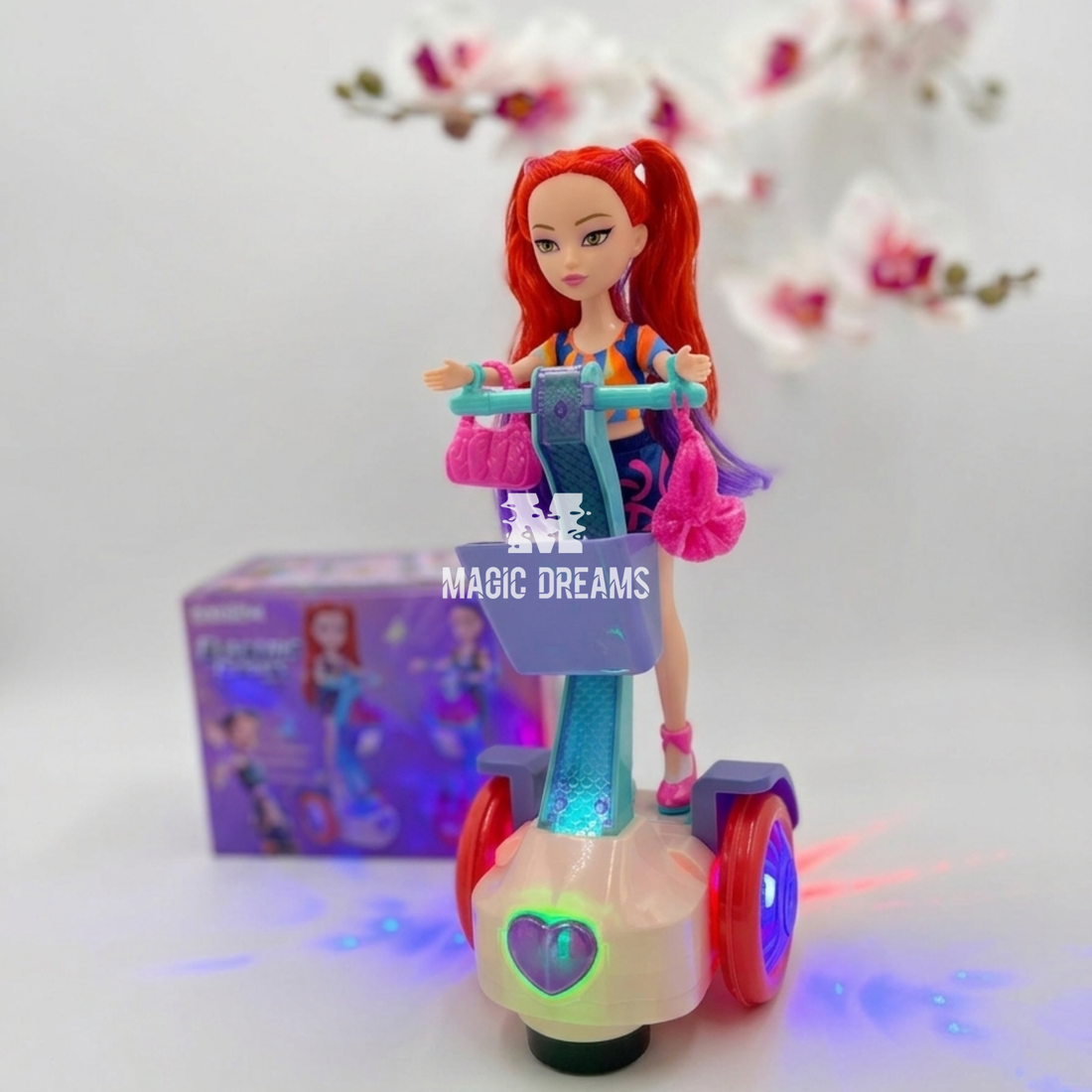 Boneca Mira K-Pop com Trotinete Musical Anda e Toca Música Golden Guerreiras K-Pop