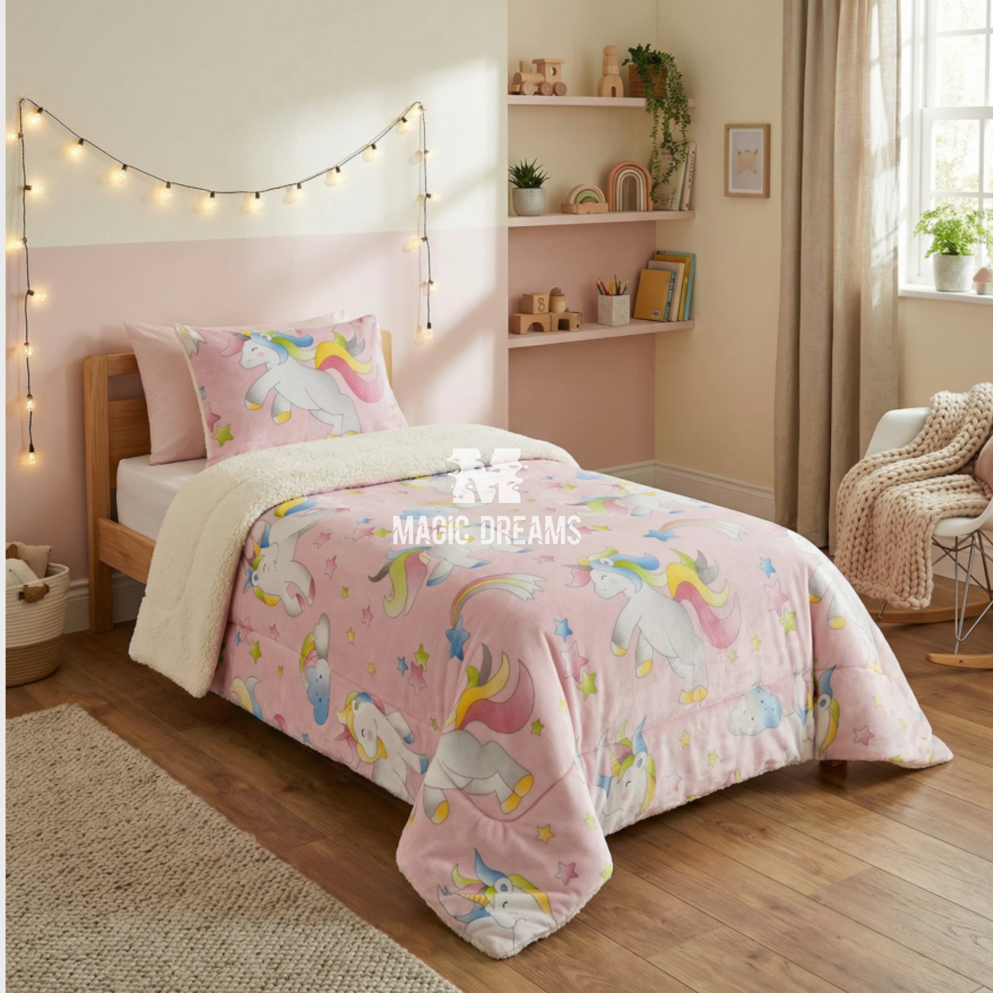 Edredão Unicórnio 180x260cm + Almofada