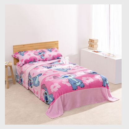 Jogo de Cama Coralina Stitch Rosa