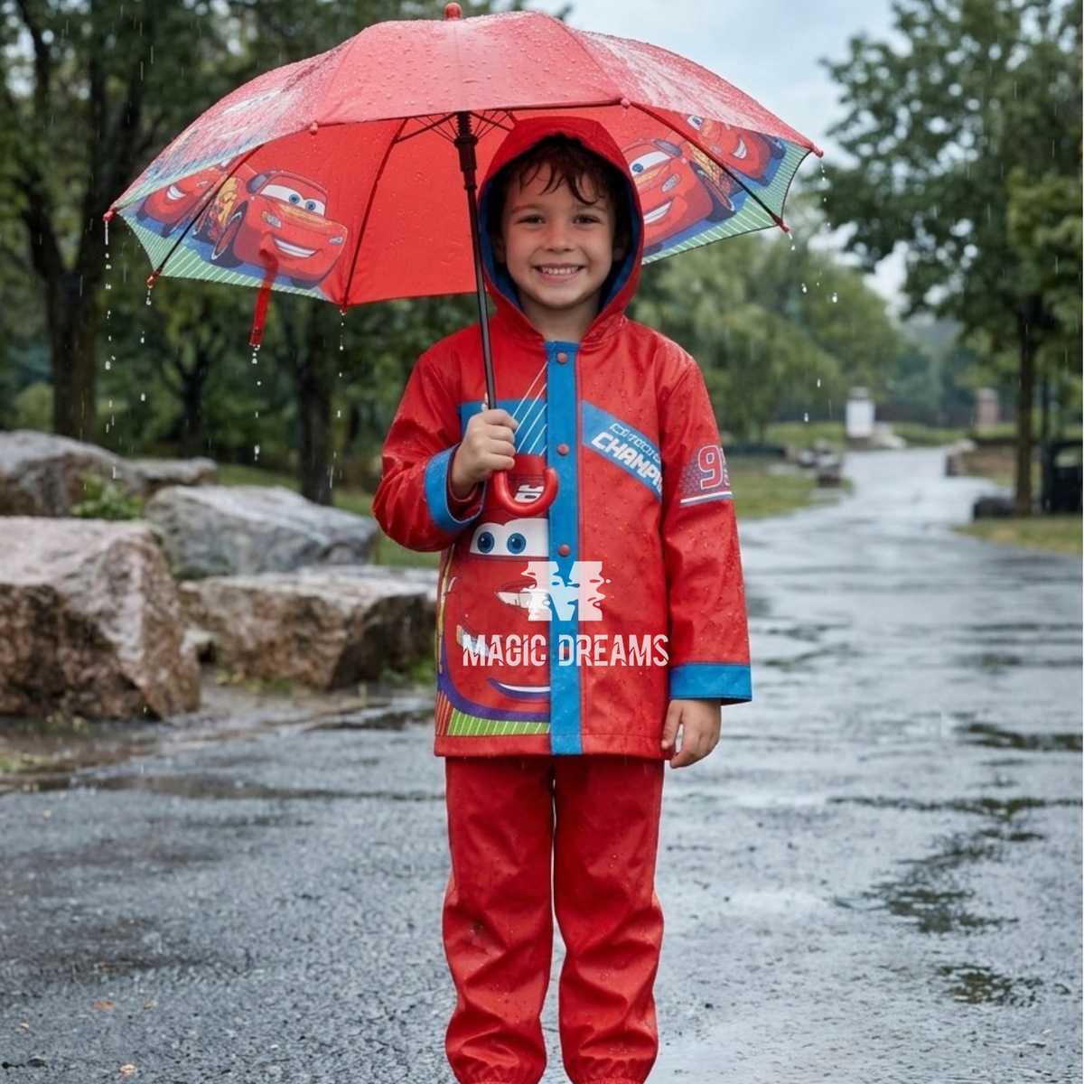 Capa de Chuva Impermeável PVC Cars Disney Pixar