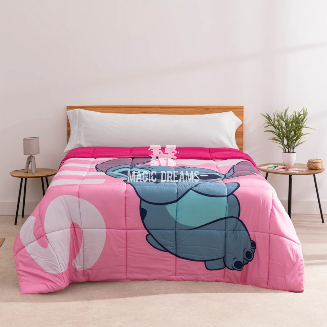 Edredão Stitch Rosa 180/200x260cm