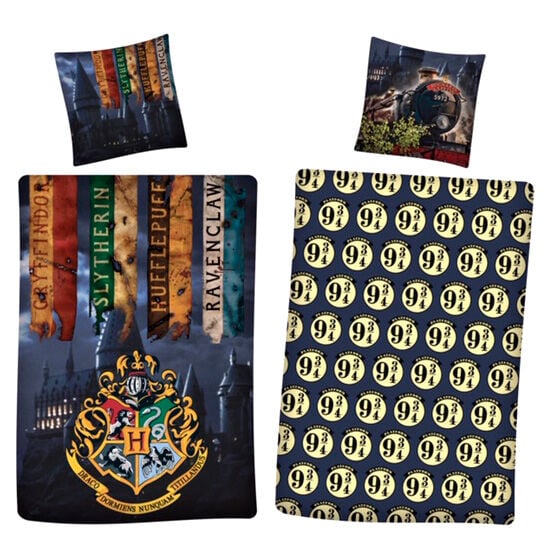Capa de edredão e fronha Harry Potter Reversivel Cama de 90cm