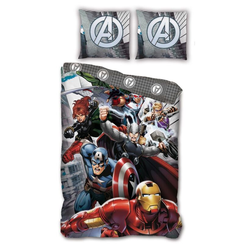 Capa de Edredão + Fronha Avengers Marvel Cama de 90cm