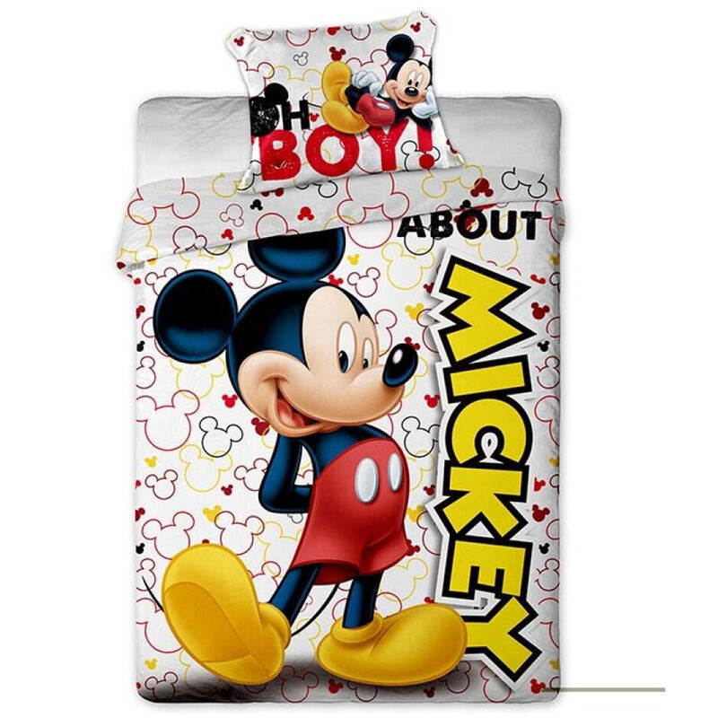 Capa de Edredão + Fronha Mickey Disney Cama de 90cm