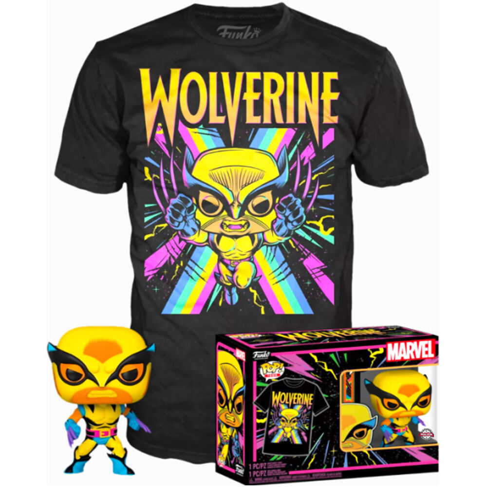 Set figura POP &amp; Tee Marvel Wolverine Black Light