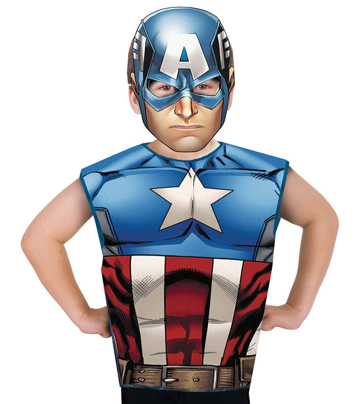 Conjunto Fantasia Party time Capitão América Avengers Marvel Infantil
