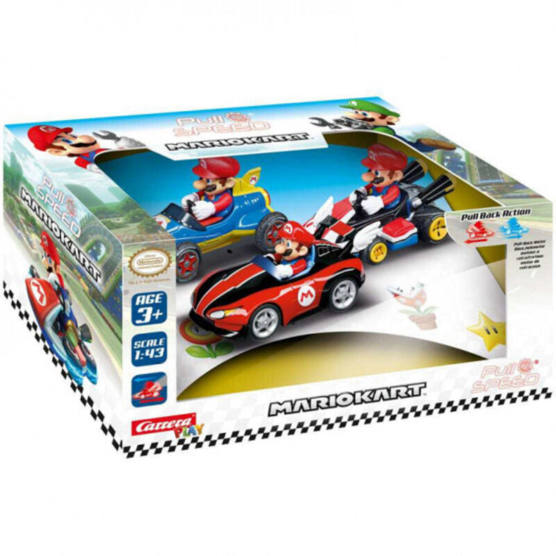 Set de 3 Carros Pull Speed Mario - Mario Kart